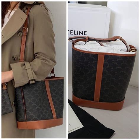 celine triomphe bucket bag.